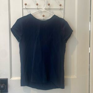 Navy silk Cuyana tee XS